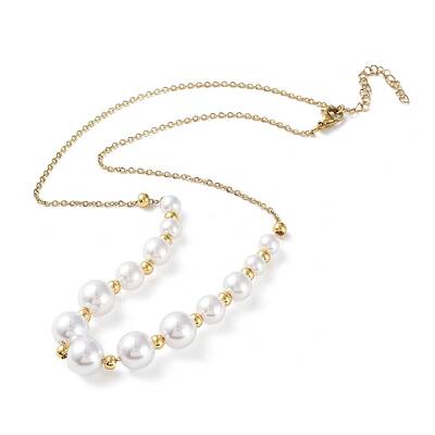 Plastic Pearl Graduated Beaded Necklace