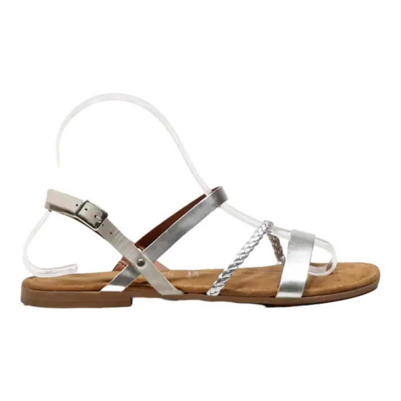 TAMARIS Strappy Sandals Silver Synthetic Womens UK 5