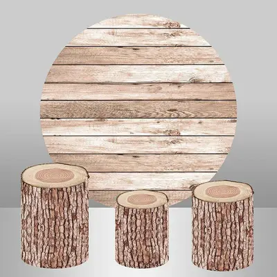 Aperturee Striped Wooden Round Backdrop Kit For Birthday Party | Circle Party Backdrop | Custom Round Backdrop | Round Backdr...