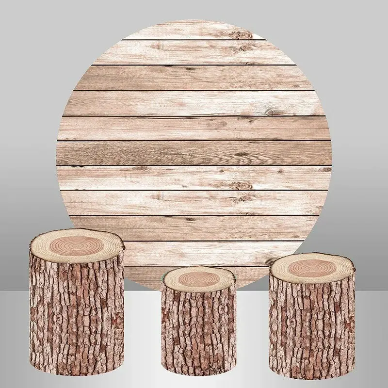 Aperturee Striped Wooden Round Backdrop Kit For Birthday Party | Circle Party Backdrop | Custom Round Backdrop | Round Backdr...