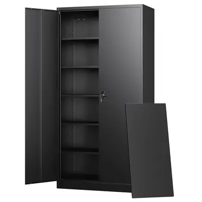 Letaya Metal Garage Storage Cabinets with Lock Door and Adjustable Shelves, Steel Tool Cabinets for Home,Office,Warehouse Org...