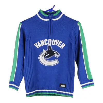 Age 8 Vancouver Canucks Nhl 1/4 Zip - Small Blue Cotton