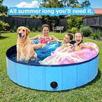 Foldable dog pool hard plastic shell swimming pool extra large space pet puppy bathing tub foldable backyard swimming pool su...