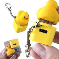 Duck Quacking Keychain & Cat Meowing Keychain, Funny Quacking Duck Hat Keychain, USB Rechargeable sensory Button Quacking Duc...