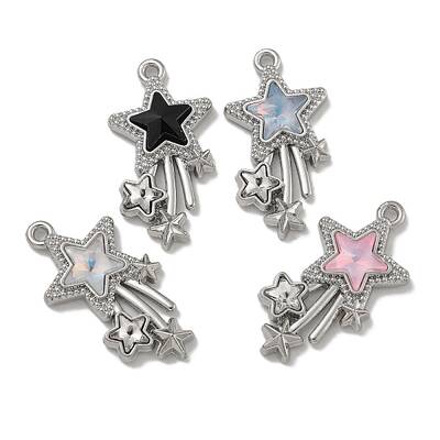 Rack Plating Alloy Rhinestone Pendants