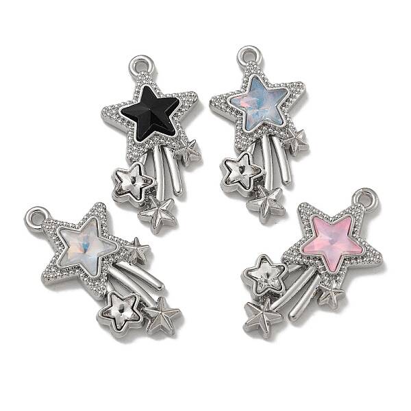 Rack Plating Alloy Rhinestone Pendants