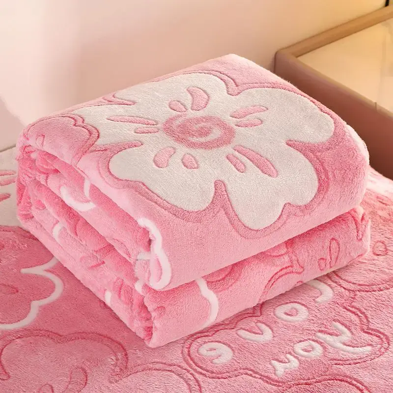 Flower Pattern Soft Blanket, 1 Count Casual Soft Throw Blanket, Multifunctional Nap Blanket for Home Office Camping Travel