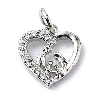 Brass Micro Pave Cubic Zirconia Charms