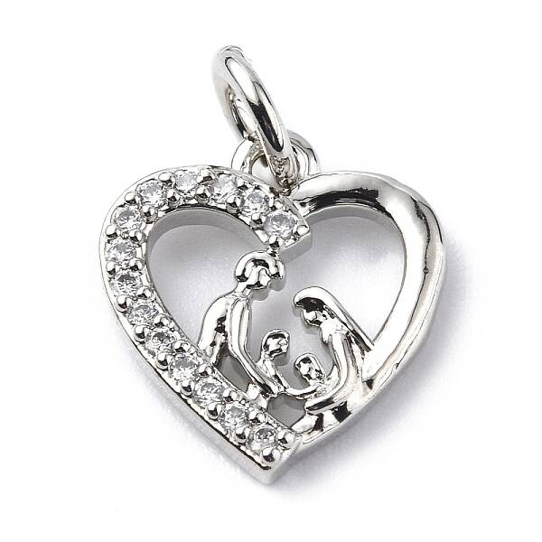 Brass Micro Pave Cubic Zirconia Charms
