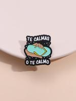 Letter Pattern Brooch, Cute Slipper Design Brooch, Fashion Accessories for Women & Men, Creative Gift, Suitable for Backpacks...