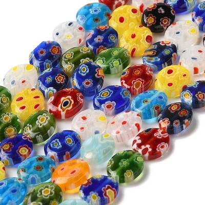 Handmade Millefiori Glass Heart Bead Strands