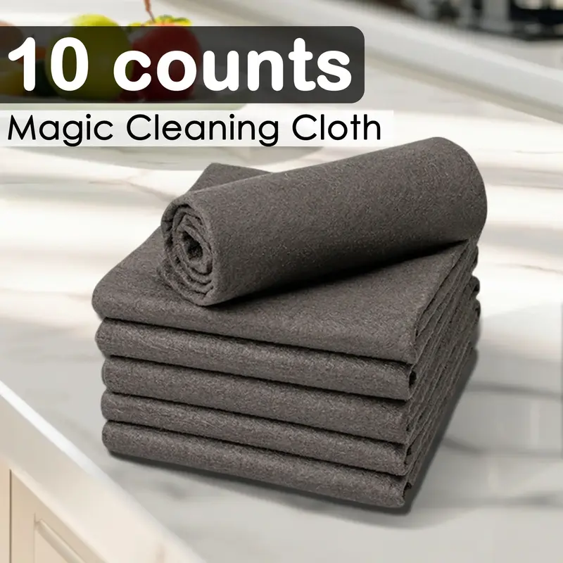 10 Counts Magic Cleaning Cloth, Reuseable Thickened Streak Free Magic Cleaning Wipes, Microfiber Cleaning Cloths for Windows ...