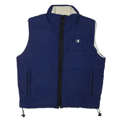 CHAMPION Mens Puffer Gilet Blue Nylon L