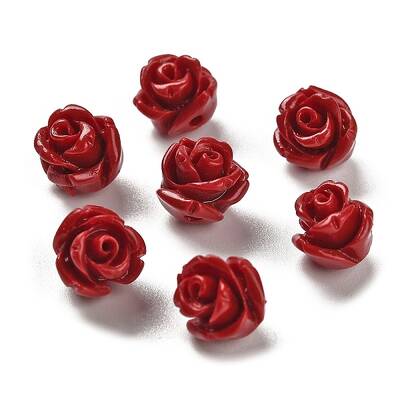 Synthetic Coral Carved Beads