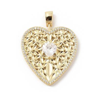 Brass Micro Pave Cubic Zirconia Pendants
