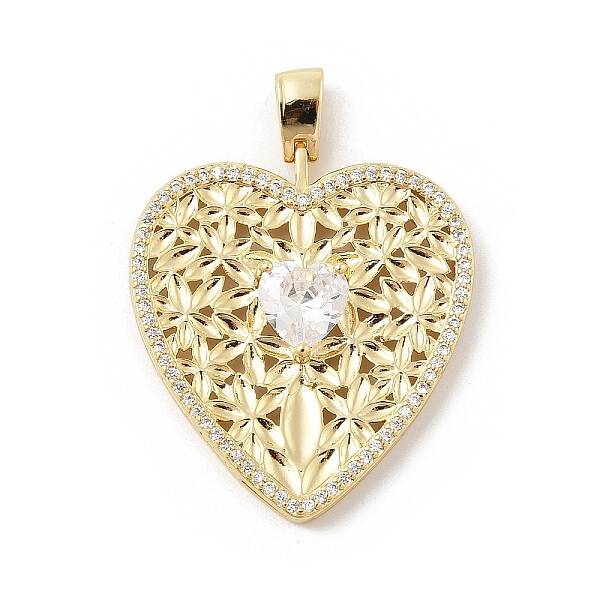 Brass Micro Pave Cubic Zirconia Pendants