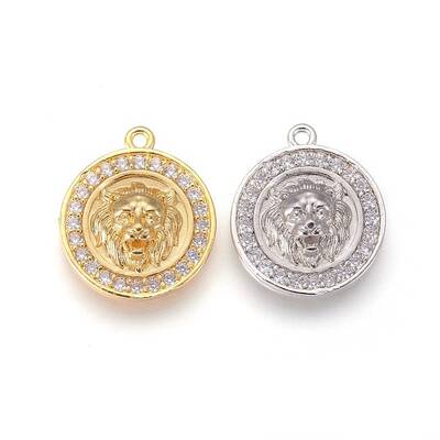 Brass Micro Pave Cubic Zirconia Pendants