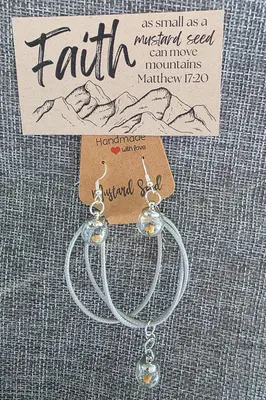 Mustard Seed Mini Glass Globe Necklace & Earring Set