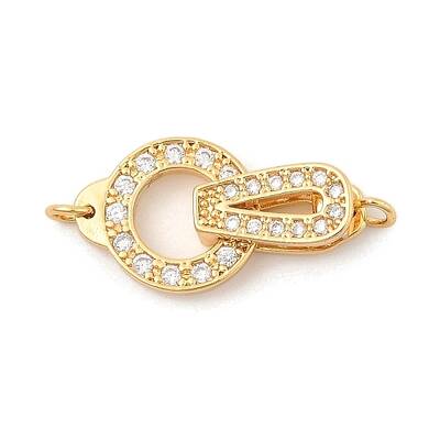 Brass Micro Pave Rhinestone Fold Over Clasps