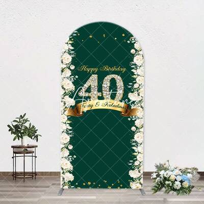 Floral Green Fabulous Arch 40th Birthday Backdrop