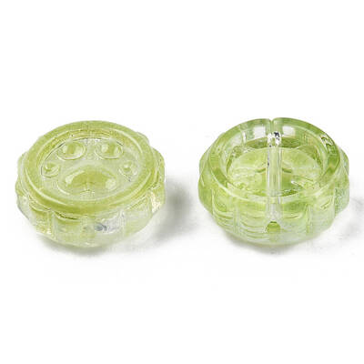 Transparent Spray Painted Glass Beads