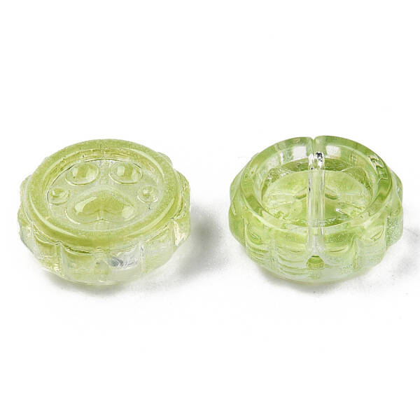 Transparent Spray Painted Glass Beads