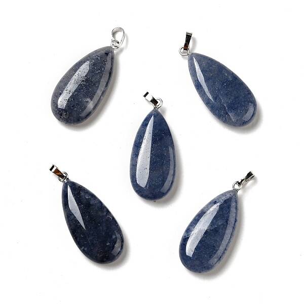 Dyed & Heated Natural Blue Aventurine Pendants