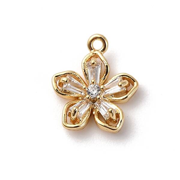 Brass Micro Pave Cubic Zirconia Charms