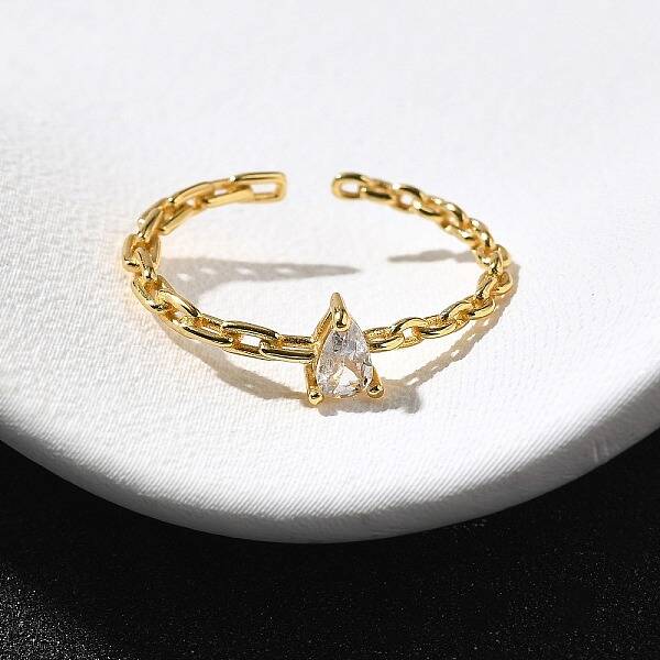 925 Sterling Silver Pave Cubic Zirconia Open Cuff Rings