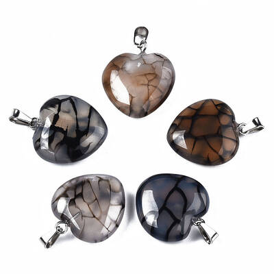 Natural Dragon Veins Agate Pendants