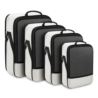 Compression Packing Cubes for Suitcases, 4 Counts Light Travel Suitcase Organizer Bags Set Back To School,Expandable Packing ...