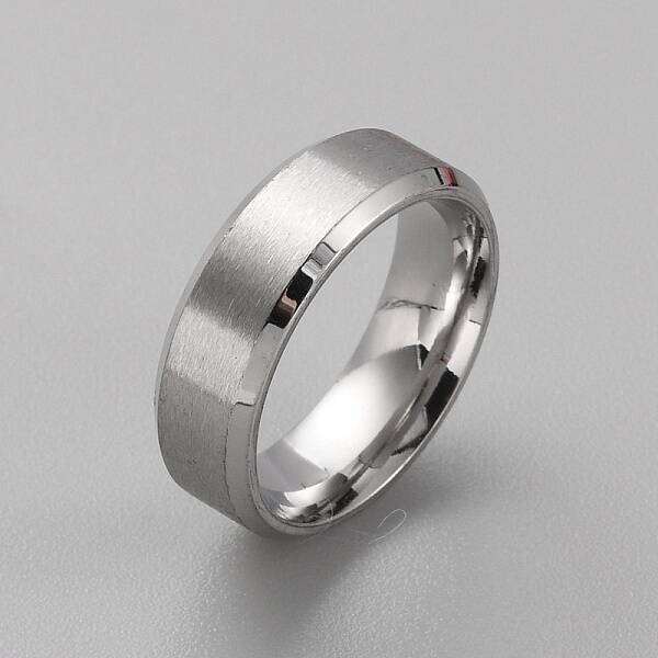 Stainless Steel Simple Plain Band Ring for Men Women