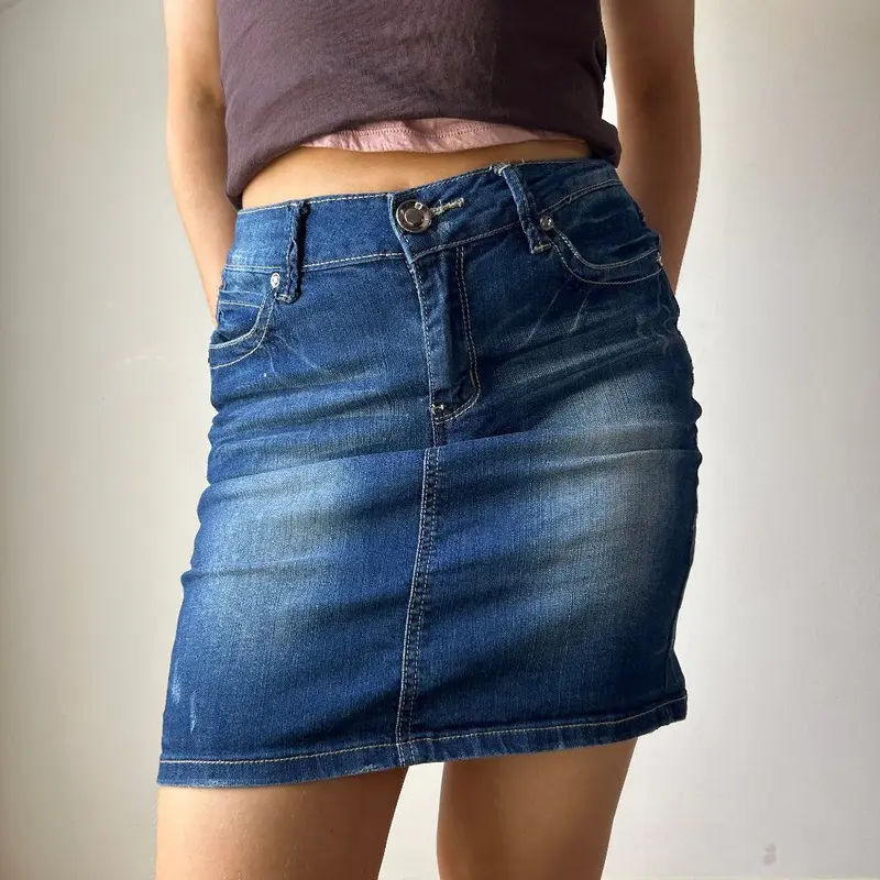 Blusky Denim Skirt - 28W UK 8 Blue Cotton Blend