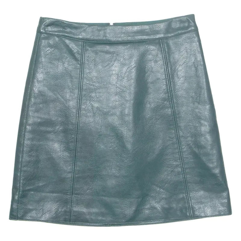 ORSAY Womens A-Line Skirt Green Short Leather S