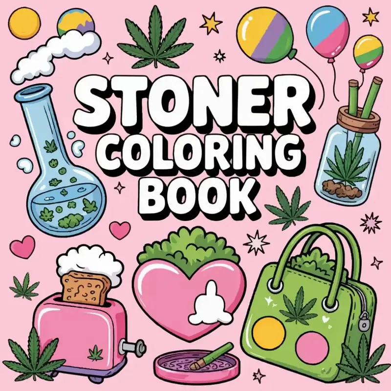 Stoner Coloring Book: Bold and Easy Stoner Cute & Simple Coloring Book For Relaxation Paperback