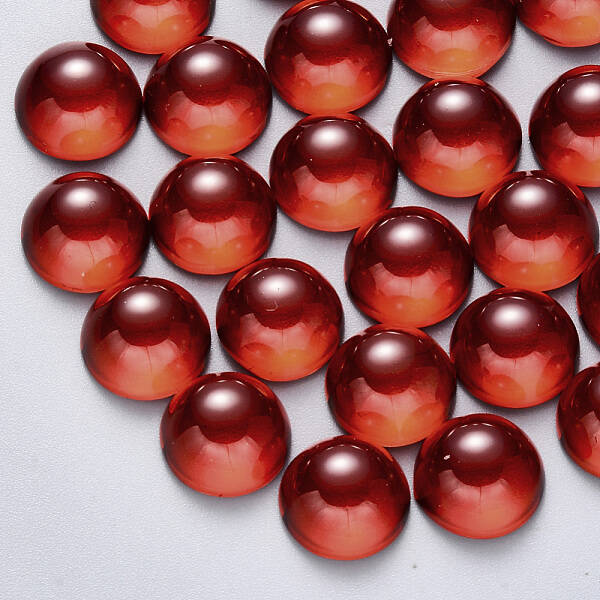 Transparent Spray Painted Glass Cabochons