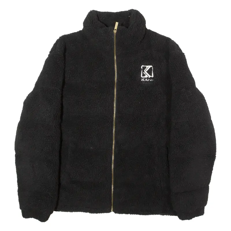 KARL KANI Borg Mens Puffer Jacket Black XL