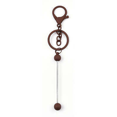 Spray Painted Alloy Bar Beadable Keychain for Jewelry Making DIY Crafts