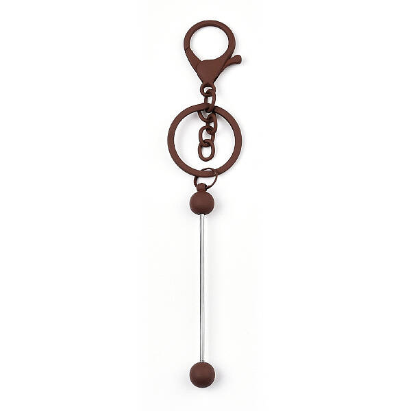 Spray Painted Alloy Bar Beadable Keychain for Jewelry Making DIY Crafts