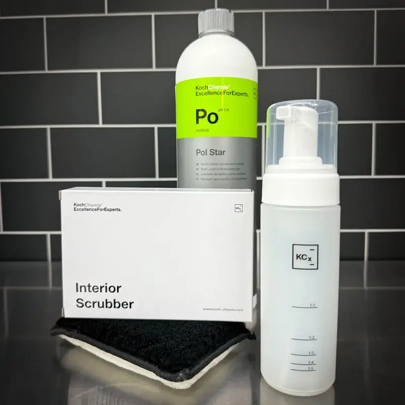 Koch Chemie Pol Star Bundle – Interior Cleaner, Foamer Bottle & Scrubber Pad, pH-Neutral, Deep Cleans Fabric, Leather & Alc...