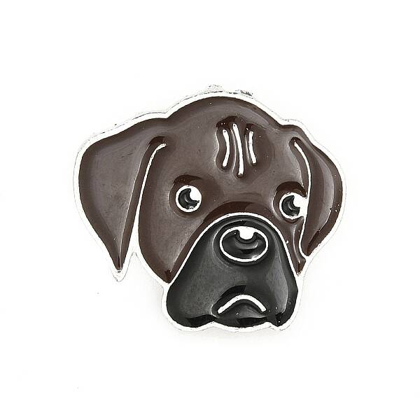 Dog Enamel Pin with Brass Butterfly Clutches