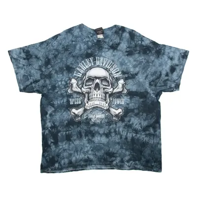 HARLEY DAVIDSON Mens T-Shirt Blue 2XL