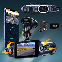 4 Lens Car DVR, 3 Inch IPS Screen Car DVR with Front & Rear Camera, Car Video Surveillance with Built in WiFi & G-sensor, Fre...