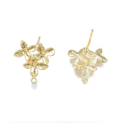 Brass Flower Stud Earring Findings