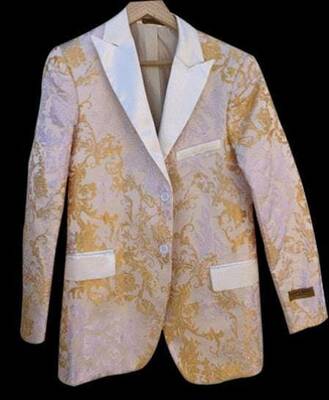 Floral-100 KA032-6 Gold/White - Mens Wholesale Blazers