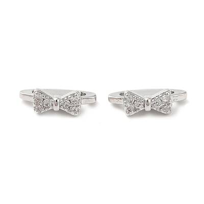 Brass Micro Pave Clear Cubic Zirconia Slide Charms
