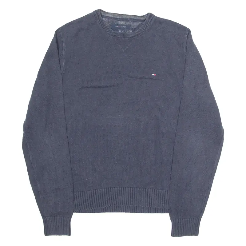 TOMMY HILFIGER Mens Jumper Blue Tight Knit M