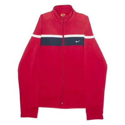 NIKE Mens Track Jacket Red Striped S