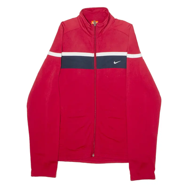 NIKE Mens Track Jacket Red Striped S