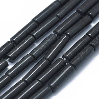 Natural Black Stone Beads Strands